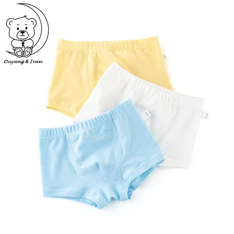 3PCS A class Children's Panties Boy's underwear Solid Color Youth