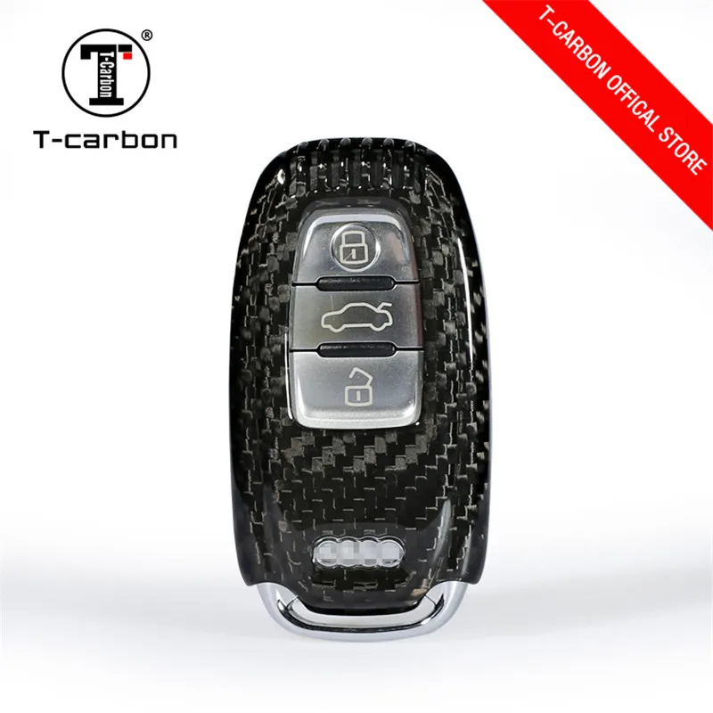 

Carbon Fiber Car Key Protection Cover for Audi A4 A4L A5 A6 A6L Q5 S5 S7 Protect Shell Car Styling For Audi BUTTON START
