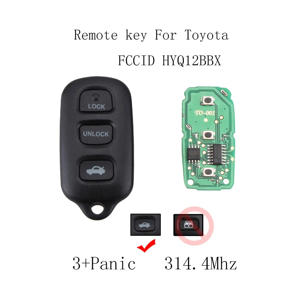 4 кнопки дистанционного ключа автомобиля DIY для Toyota Avalon 1998 1999 2000 2001 2002 2003 2004 HYQ12BBX