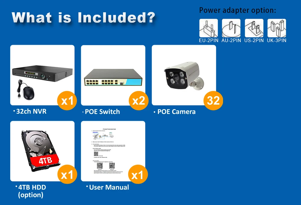 960P 32ch security system poe ip camera system surveillance camera system K32N8332W54I2X 7 -1