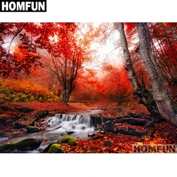 

HOMFUN Full Square/Round Drill 5D DIY Diamond Painting "Autumn forest" Embroidery Cross Stitch 5D Home Decor Gift A01219