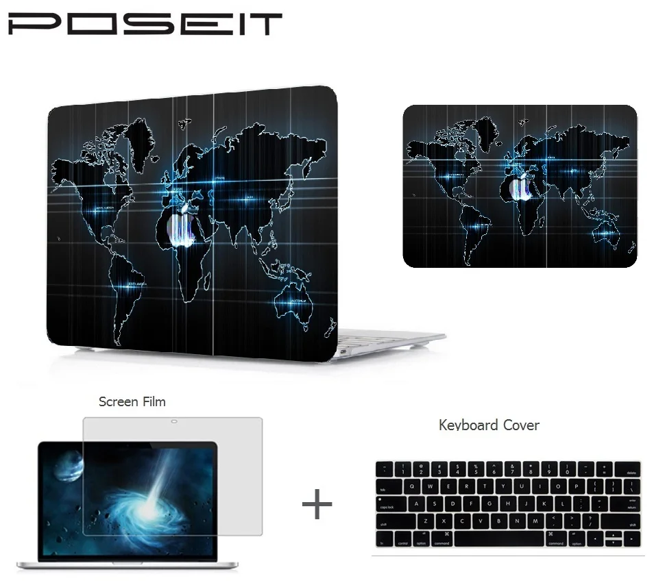 

New Hardshell Hard Case With Keyboard Skin Cover+Dust Plug for Apple MacBook Air 11 13 Pro 13 15 Retina 12 13 15 Touch bar 13 15