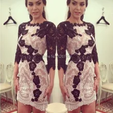Лидер продаж, сексуальное платье с высоким воротом, рукавом три четверти, фиолетовое и белое кружевное короткое селебрити платье для вечеринки, коктейльные платья