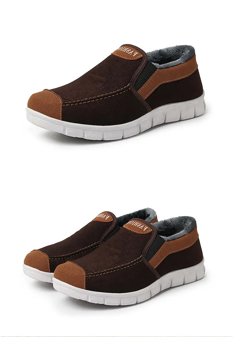 Slip on Casual Shoes Men Canvas Winter Outdoor Walking Sneakers Warm Snow Shoes with Fur Men Suede Shoes Father Soft Non-slip (6)