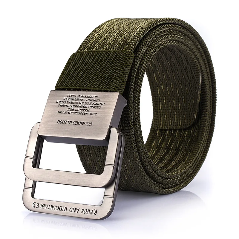 

New Military Equipment Tactical Belt Man Double Ring Buckle Thicken Canvas Belts For Men Waistband MU035