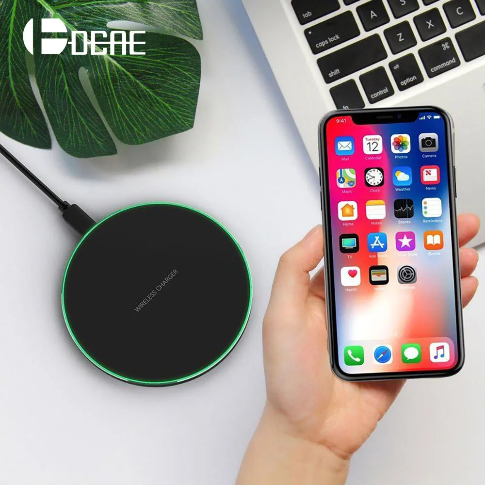 

DCAE 10W Qi Wireless Charger For iPhone XS Max XR X 8 Fast Wireless Quick Charging Pad For Samsung Galaxy S9 S8 Plus Note 9 8 S7