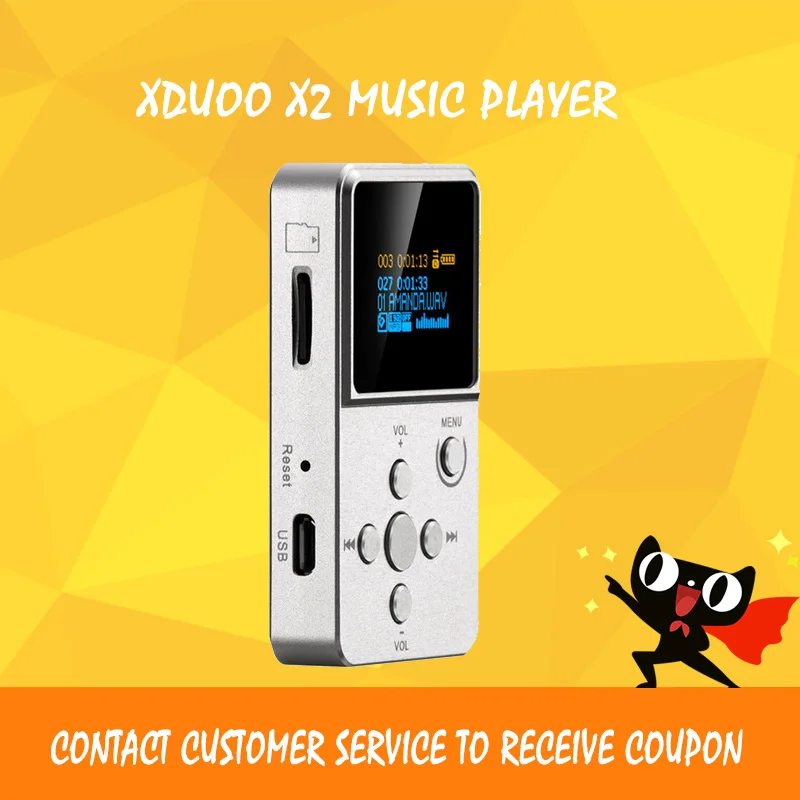 

XDUOO X2 mp3 player dsd decoder lossless flac player hi fi Portable music player Black Audio Format Support MP3/WMA/WAV/APE/FLAC