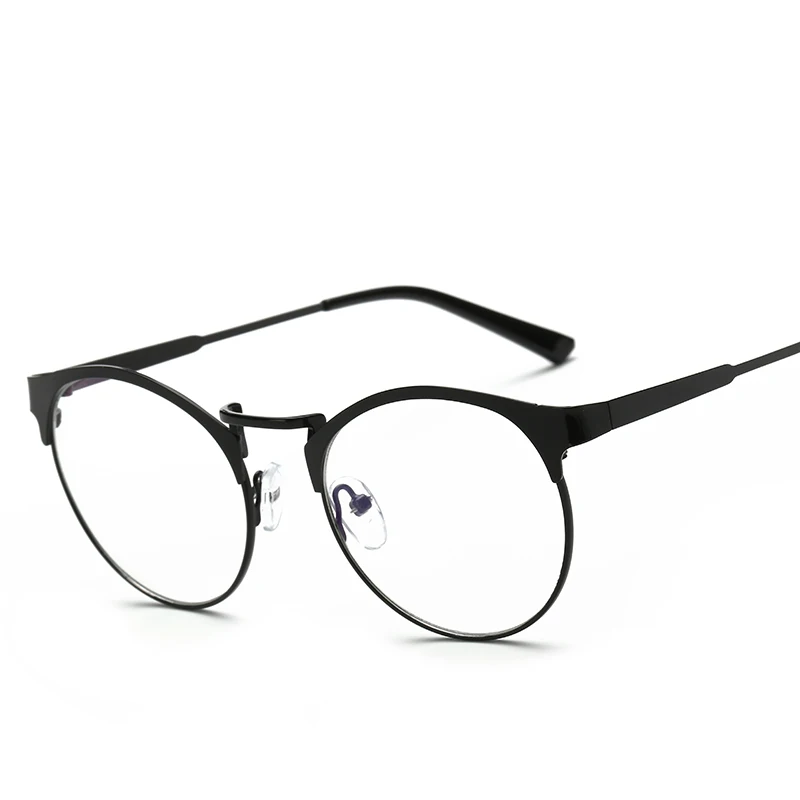 

Men and women plain glass frames, metal frame round retro glasses, decorative glasses, prescription glasses 1602