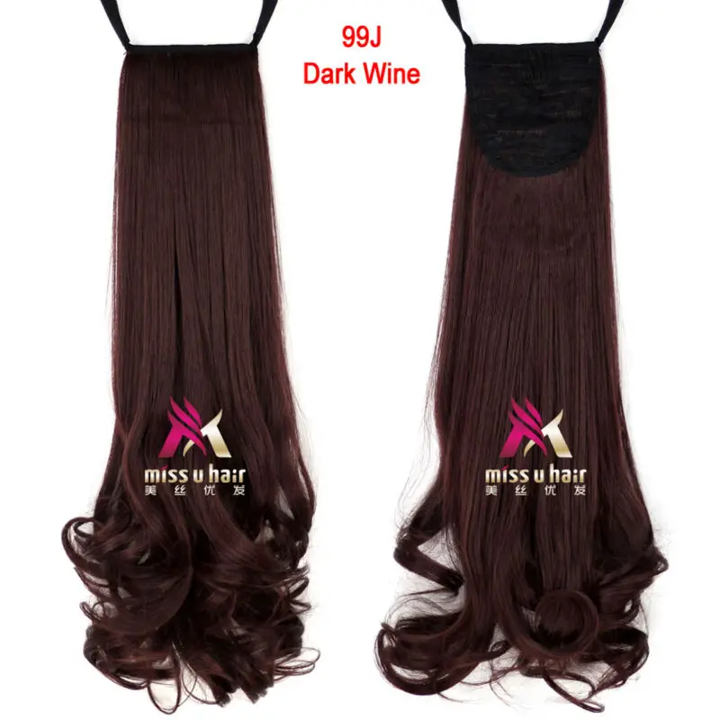 Miss U Hair 1" 45 см 110 г Синтетическая лента конский хвост длинные вьющиеся женская Сережка для наращивания волос кусок хвостики