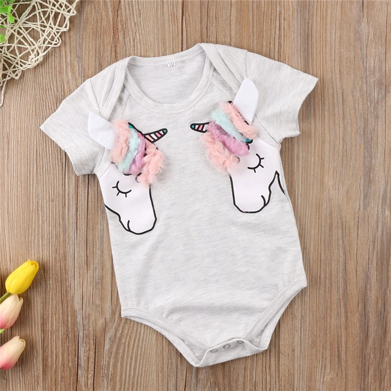 Lindo bebé Niñas 3D unicornio de dibujos animados recién nacido Niñas manga corta romper 2018 nuevo bebes algodón jumpsuit Bebé Ropa de verano Lindo bebé Niñas 3D unicornio de dibujos animados recién nacido Niñas manga corta romper 2018 nuevo bebes algodón jumpsuit Bebé Ropa de verano
