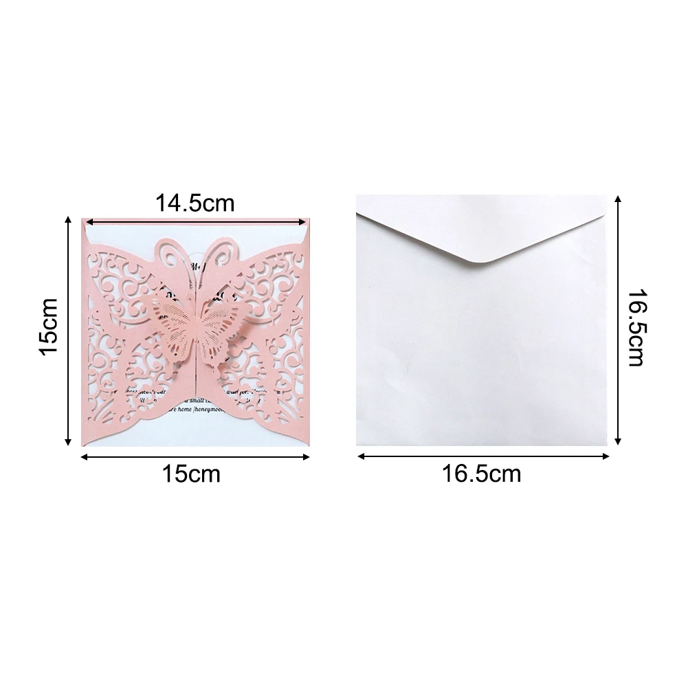 10 шт. перламутровая бумага полая бабочка свадебные пригласительные открытки Обложка Комплект для свадьбы День рождения душ вечерние украшения