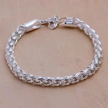 Creative twist circle , chain women men silver plated bracelets new high -quality fashion jewelry Christmas gifts H070