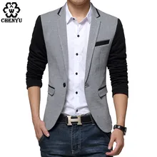 Neue Slim Fit Casual jacke Baumwolle Männer Blazer Jacke Single taste Grau Herren Anzugjacke 2017 Herbst Patchwork Mantel Männlichen Suite