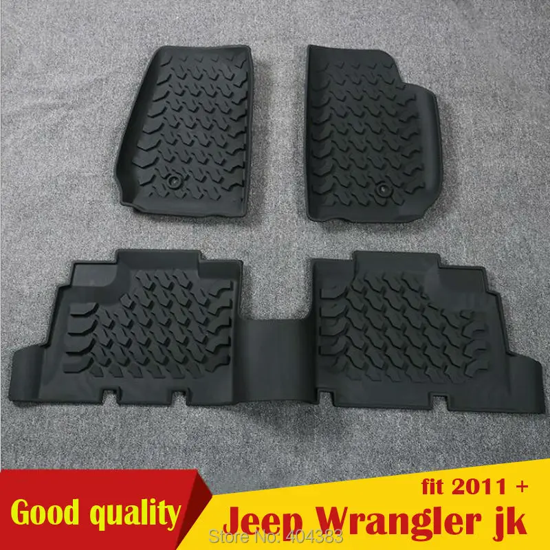 Резиновый материал 3D пользовательские подходят Jeep Wrangler jk 2011- автомобильные коврики противоскользящие резиновые 3D автомобильные прокладка для автостайлинга ковра