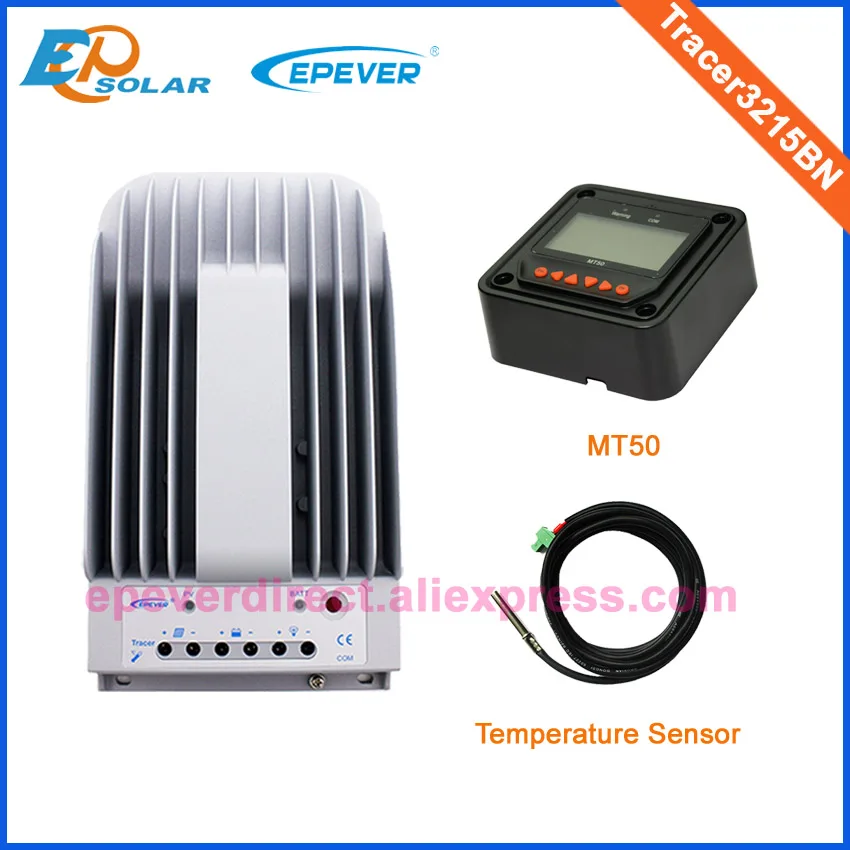 

Tracer3215BN 30A with MT50 remote meter and temperature sensor MPPT Solar battery charger