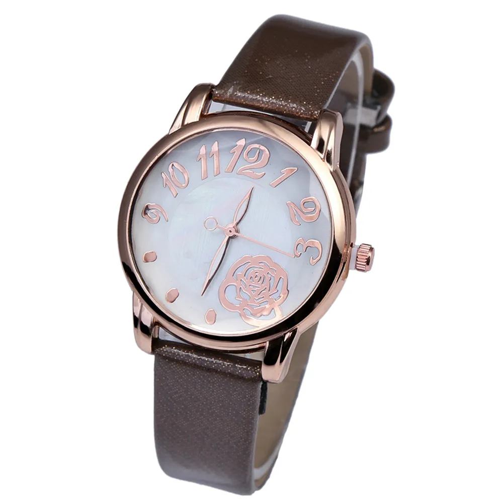 Women's Fashion Casual PU Leather Strap Analog Quartz Beautiful Dial with A Flower For 2018 Ladies Fashion Clock Women's Fashion Casual PU Leather Strap Analog Quartz Beautiful Dial with A Flower For 2018 Ladies Fashion Clock