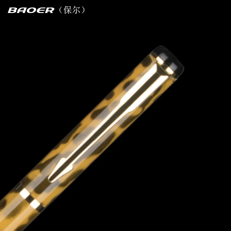 Шариковая ручка BAOER 801 Young Pretty Wild Brown Barrel Black Leopard M Nib новая для потери денег продажа|leopard pen|pen blackpretty pens |