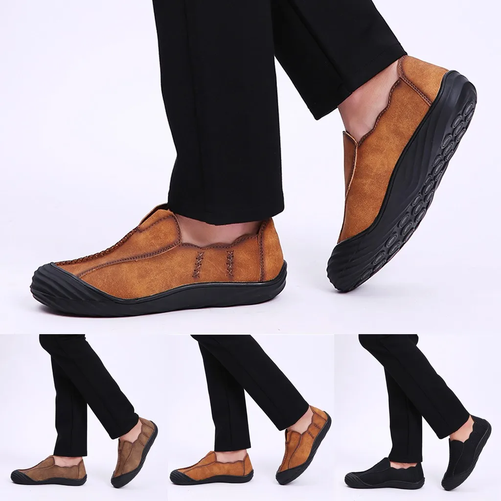 

Jaycosin 2019 Hot Sale Fashion Men Leather Shoes Outdoor Lazy Shoes British Style Irregular Shoe Mouth Shoes July 16 P30