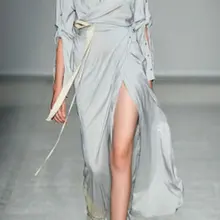 Модное сексуальное изысканное элегантное женское платье цельное платье длинное серое платье-рубашка