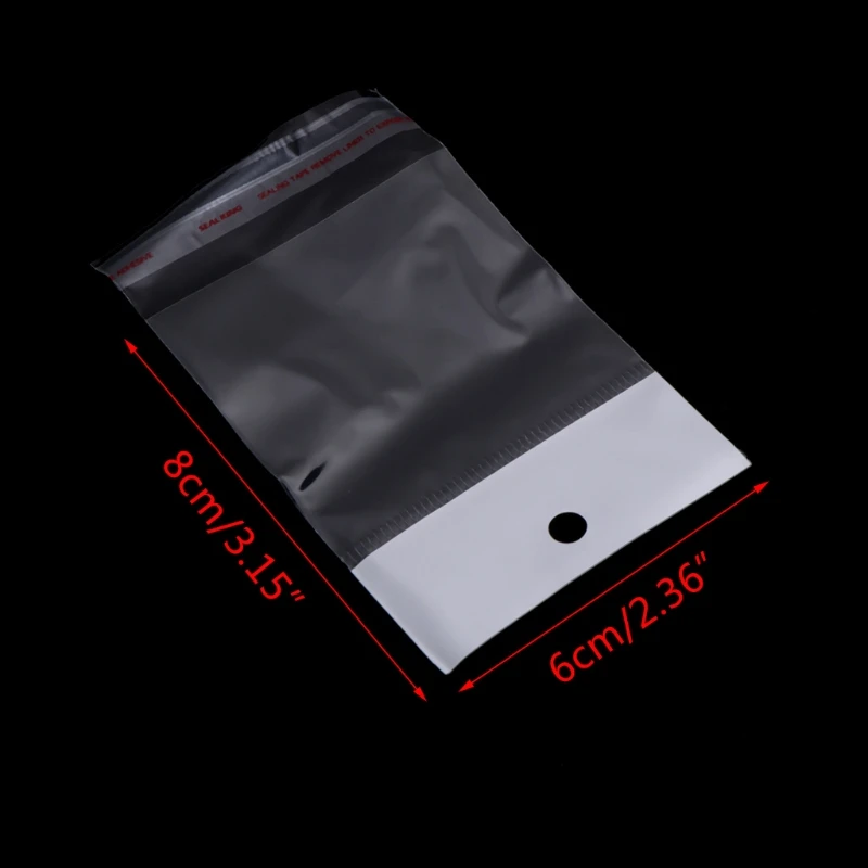 

100 Pcs/Set Plastic Packing Bag Transparent Self Adhesive OPP Jewelry Seal 6x8cm Y4QB