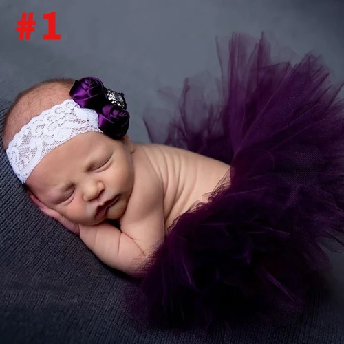 Ksummeree принцесса Клюква пачка с винтажный головной убор новорожденных Фотография реквизит Рождество юбка пачка подарок на день рождения ребенка TS078 - Цвет: Color 1
