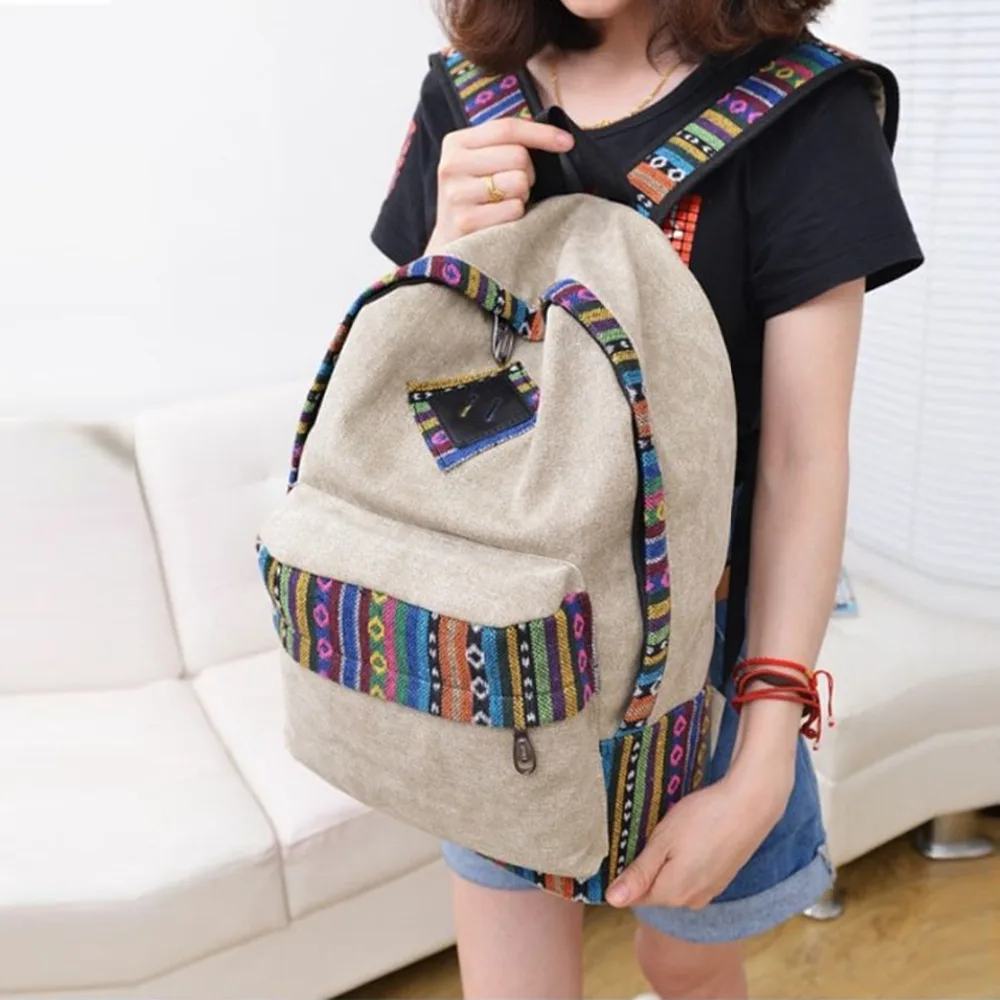 

Retro Women Backpack for School Teenagers Girls Vintage Stylish Ladies Bag Backpack Female canvas good Quality mochila escolar#3