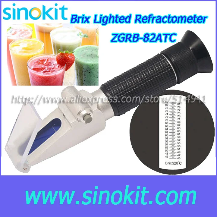 

Wholesales optical LED Lighted 45-82%Brix Refractometer - ZGRB-82ATC