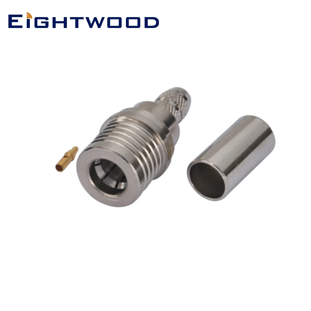 

Eightwood 5PCS QMA Crimp Plug Male Straight RF Coaxial Connector Adapter for RG58 RG400 RG142 LMR195 RF Coaxial Cable 50 Ohm