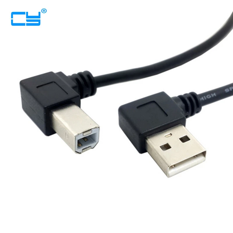 Cable de escáner para impresora, conector USB macho A ángulo B macho, 90 grados, 20cm|angle angleusb 2.0 - AliExpress