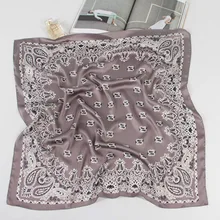 Женский платок, Дамский платок, шейный платок для девочки, повязка на голову с цветочным узором, квадратный носовой платок MGG022