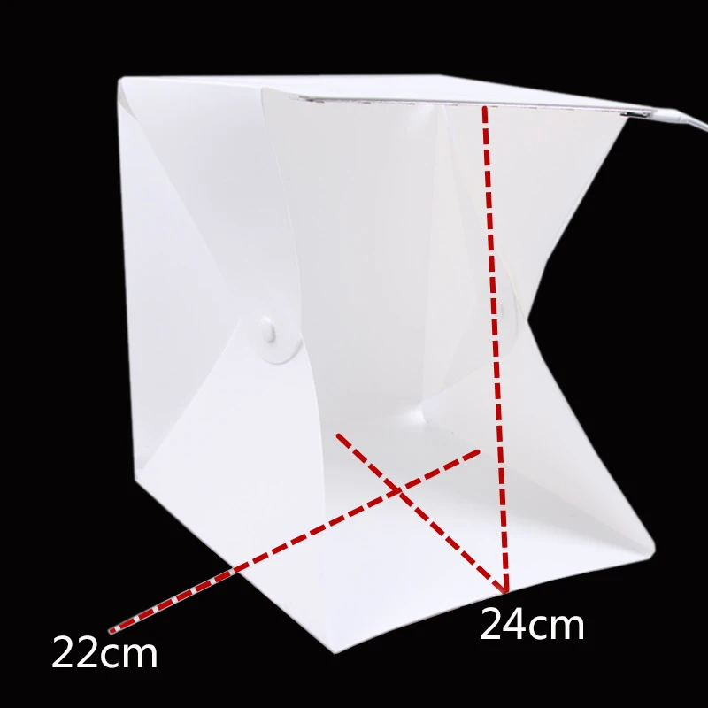 Mini folding studio diffuse soft box with LED light black white green red background photo studio accessory