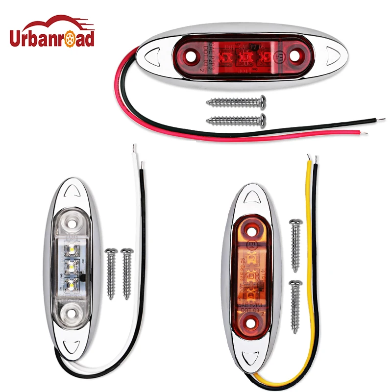 Urbanroad 10PCS 9 30V Waterproof Car Auto Side Marker Lights Clearance Lamp Trailer Truck Bus