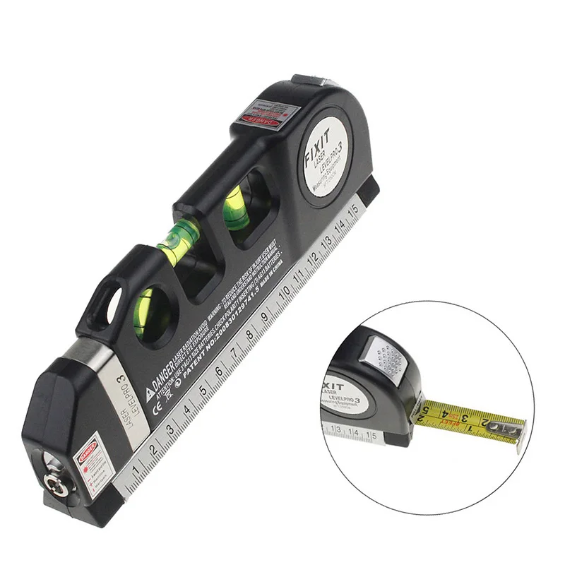 

Laser Level Horizon Vertical Measure 8FT Aligner Standard & Metric Rulers Multipurpose Measure Instrument Level Laser Tools