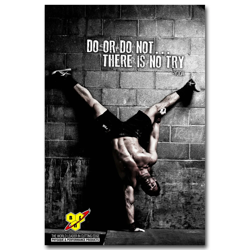 

Bodybuilding Motivational Quote Art Silk Poster Print 13x20 24x36 inch Fitness Exercise Picture for Modern Gym Room Decor 001