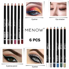 Карандаш для глаз 6 шт./компл. долговечный карандаш для глаз пигмент водонепроницаемый подводка для глаз delicador caneta косметика