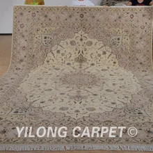 Yilong 9'x12' персидский Исфахан шерстяной ковер для продажи изысканный ручной работы персидская шерсть ковер(1366