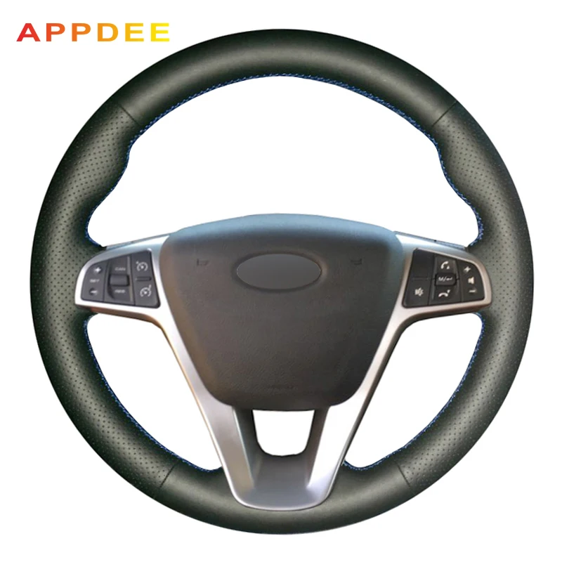

APPDEE Black Artificial Leather Car Steering Wheel Cover for Lada Vesta 2015 2016 2017