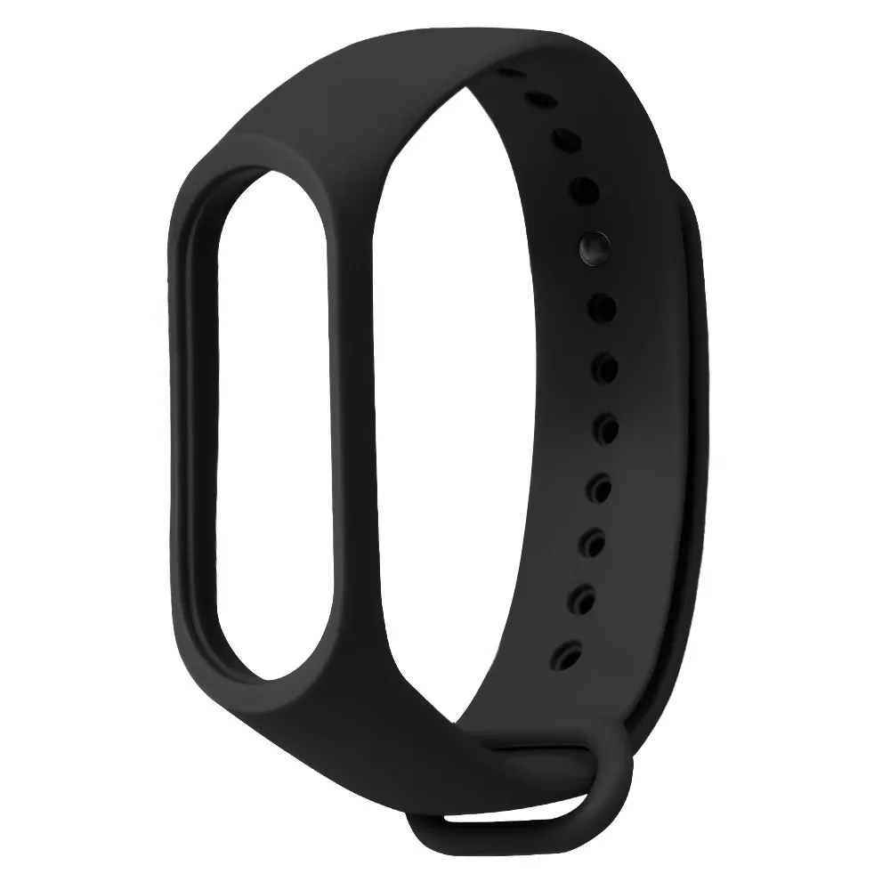 Спортивные Мягкие tермопластичный силикон замена Браслет ремешок на запястье для Xiao Mi Band 3 умный браслет умные часы с ремнем - Цвет: Black