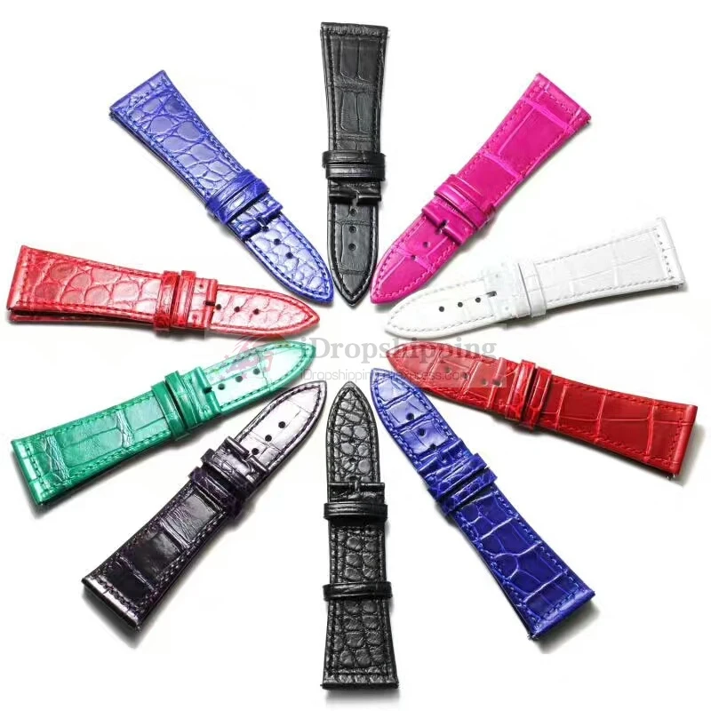 

Customized Watch Strap Double Side Crocodile Watchbands Handmade for You Custom Replacement Luxury Alligator Watch Band EE13