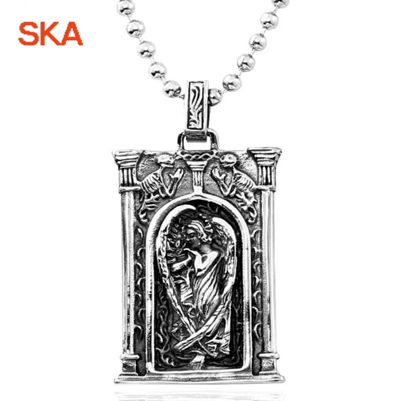 

SKA Women Pendant 2019 Newest Necklace Pendants For Men Vintage Gate Of Angles Titanium Steel Personality Unisex Jewelry BP8-251