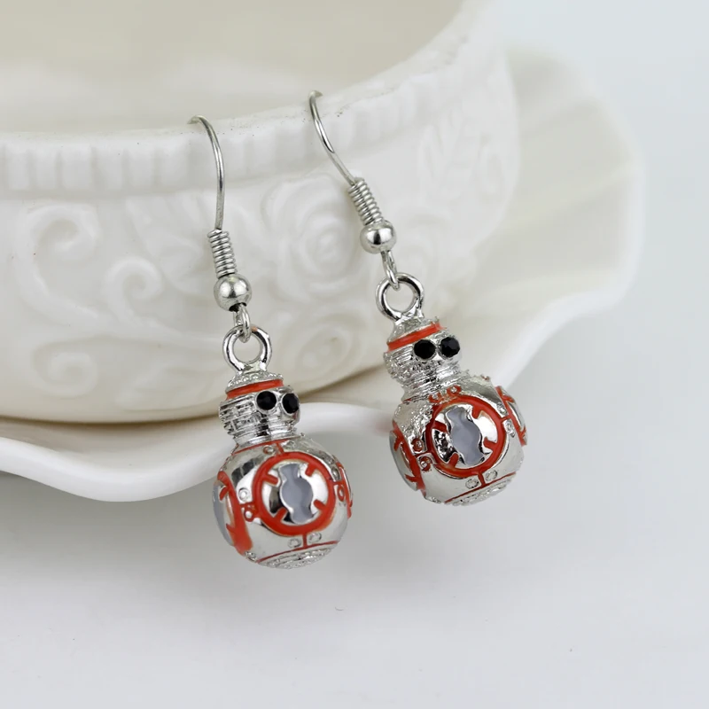 RJ фильм Звездные войны Пробуждение силы 3D робот BB8 серьги гвоздики Время Тернер Игра престолов для женщин Девушка