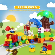 75PCS/66PCS Big Blocks Number Train Building Set Compatible with Legoed Duploe Educational Toys DIY Baby Toys Building bricks city fire department firefighter figures cars big building blocks comaptible legoed duploe train creative diy kids toys bricks