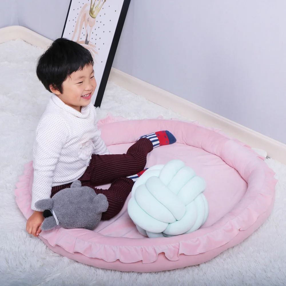Круглая детская кровать-гнездо, переносная съемная и моющаяся кроватка, дорожная кровать для детей, детская хлопковая Колыбель