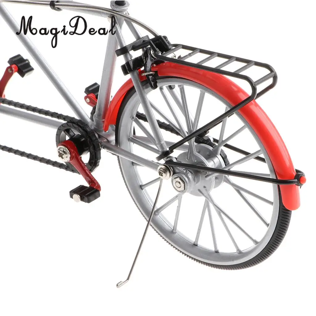 1:10 Scale Mini Alloy Diecast Racing Tandem Bike Model Bicycle Toy for Home Office Desk Decoration Collection