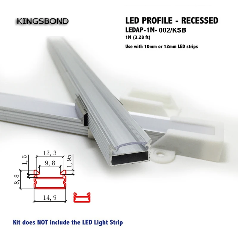 10pcs 1 meter led aluminum housing u slot aluminum profile for led