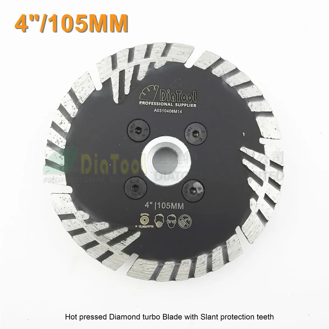 DIATOOL 4" Diamond Saw Blades For Granite Marble Concrete Cutting And Grinding With M14 FLANGE Cutting Discs With Deep Teeth