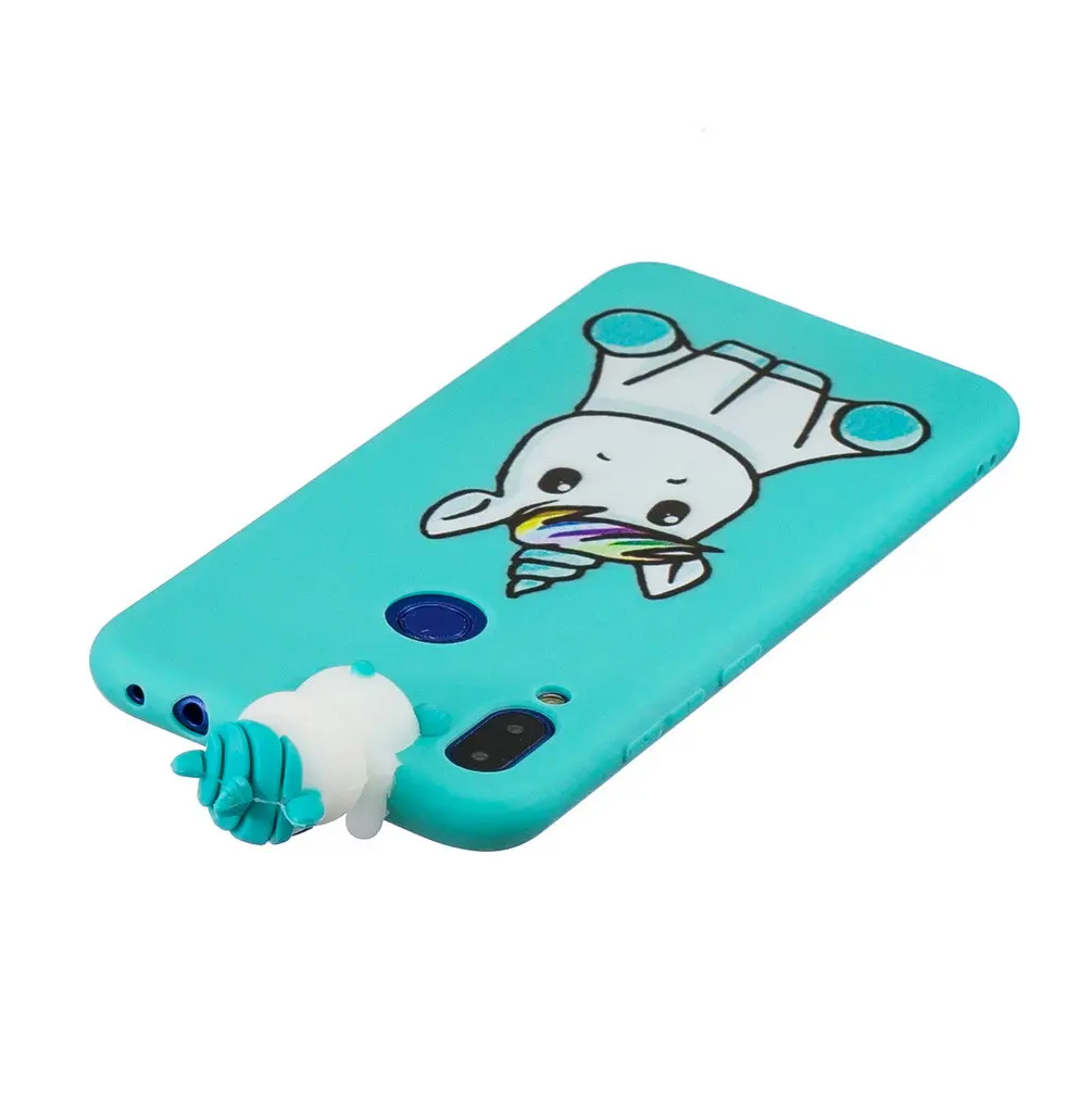 Силиконовый чехол для Xiaomi redmi note 7 Pro мягкий из ТПУ с 3D рисунком единорога медведя