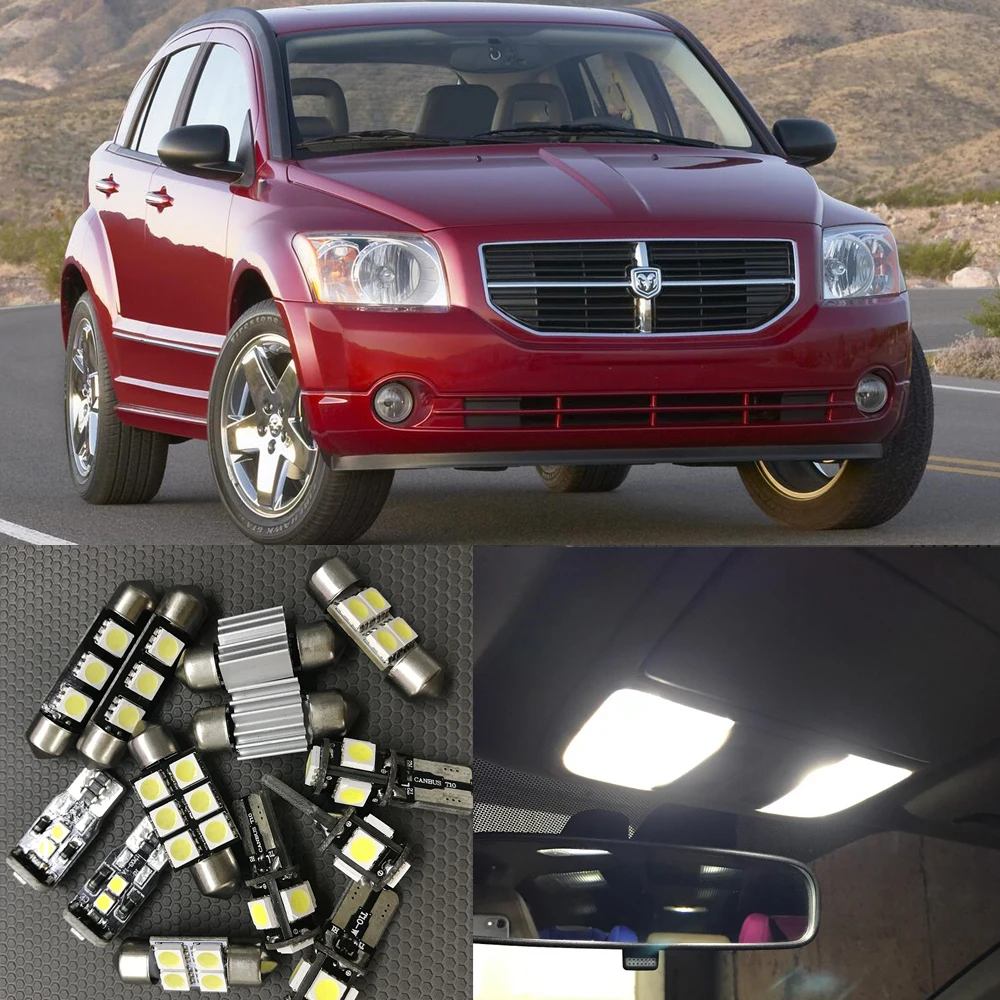 Us 11 8 10pcs Canbus Auto Led Light Bulbs Interior Package Kit For 2007 2012 Dodge Caliber White Led Map Dome Trunk License Plate Lamp In Signal