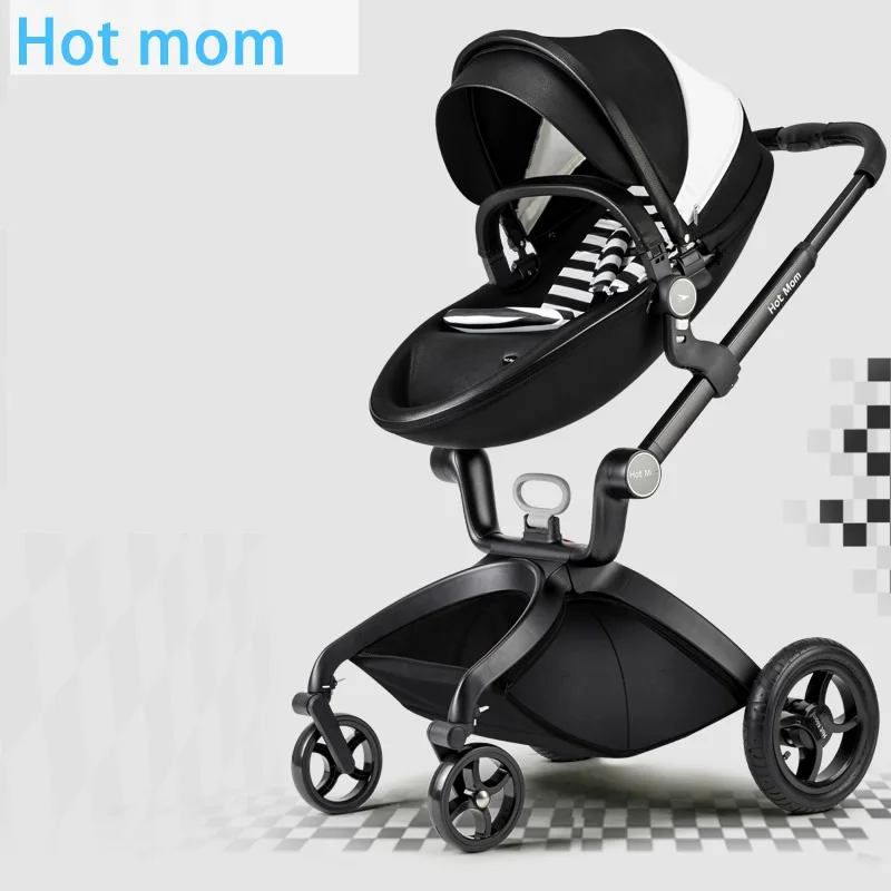 Детская коляска hotmom Deluxe из искусственной кожи с высоким пейзажем европейский