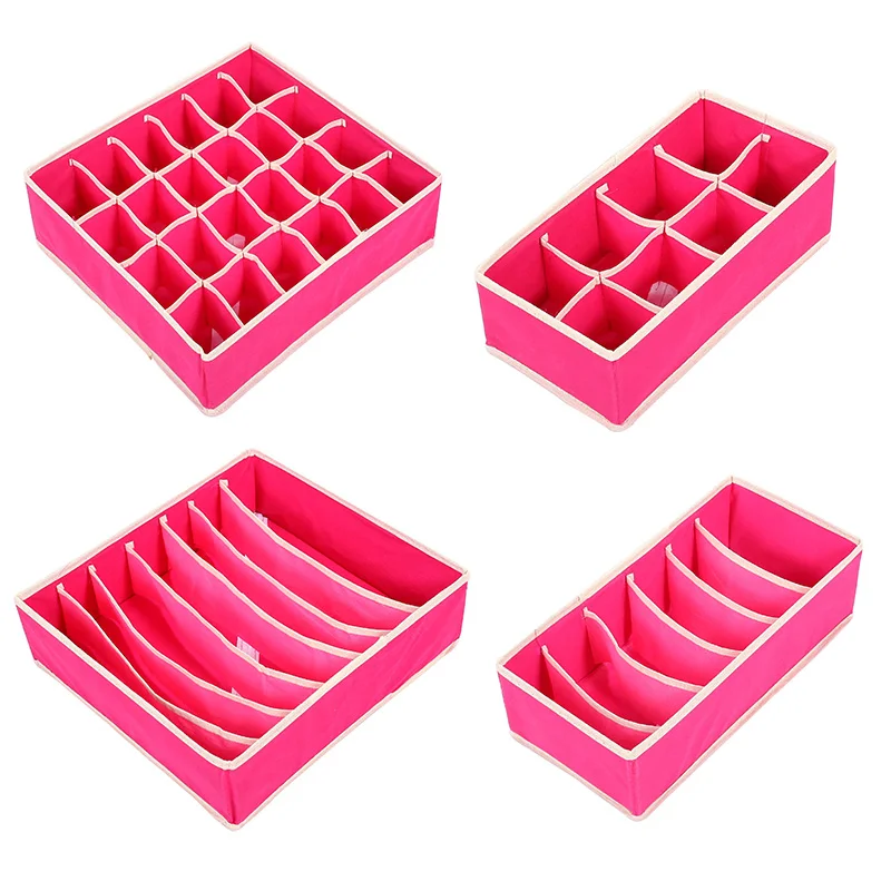 

Folding Multi-size Underwear Bra Organizer Storage Box Drawer Closet Organizer Boxes For Underwear Scarfs Socks Bra Home Storage